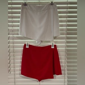 White and Red Forever 21 Skorts (Size M)